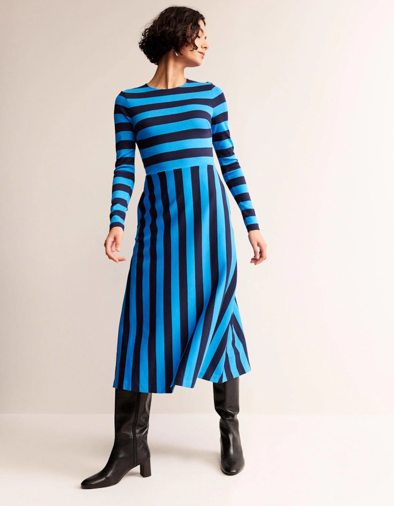 Stripe Jersey Midi Dress