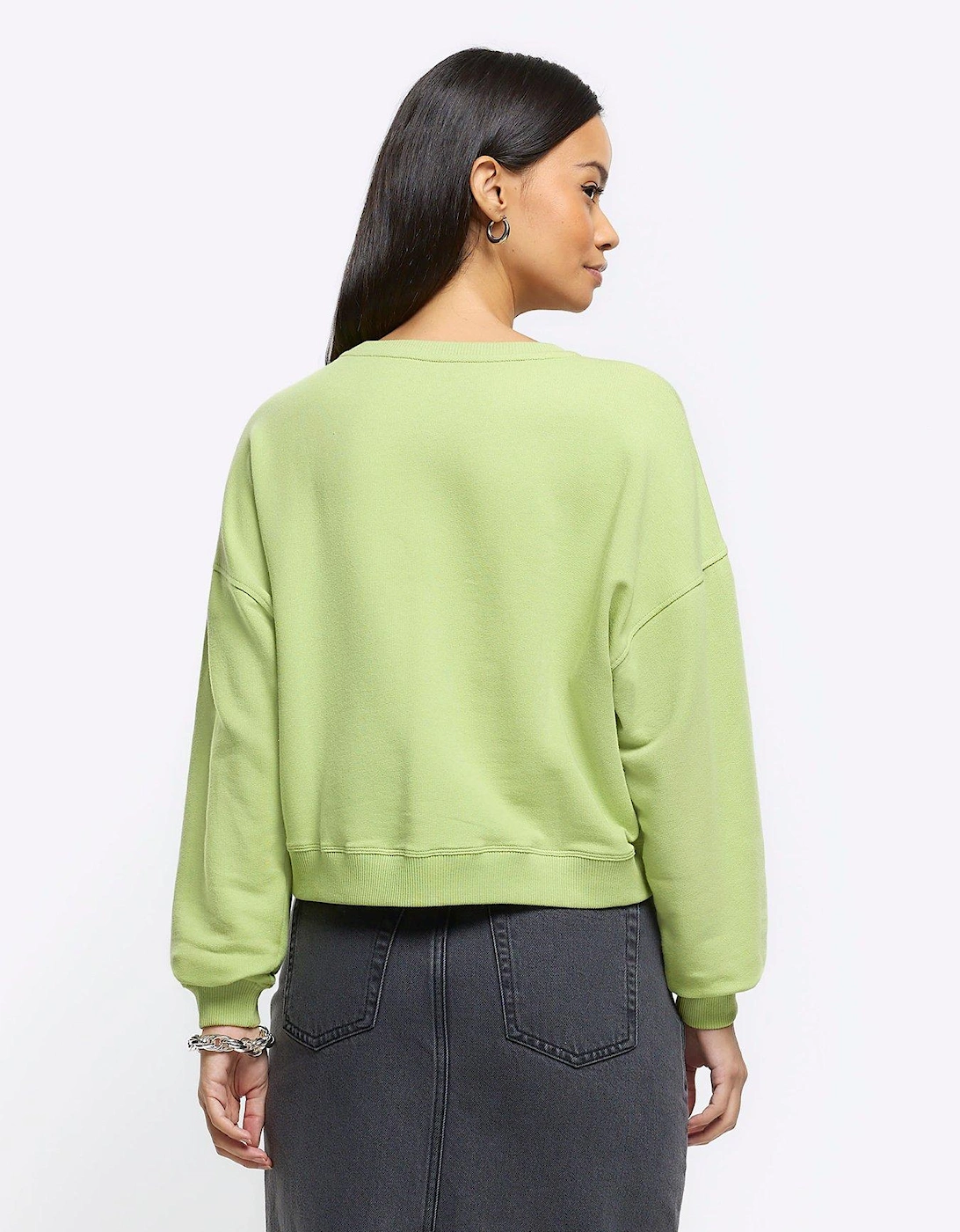 Cropped Sweatshirt - Bright Green