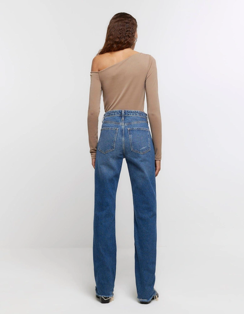 Straight High Rise Jean - Medium Denim