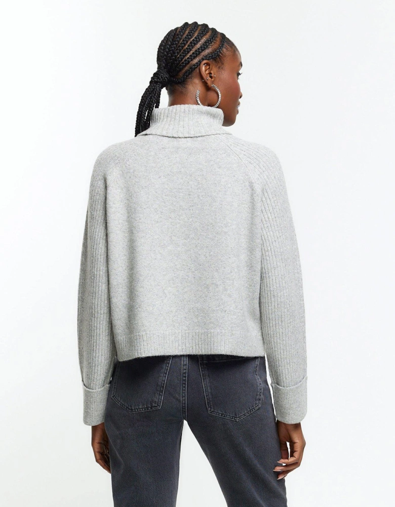 Ribbed Stitch Jumper - Silver