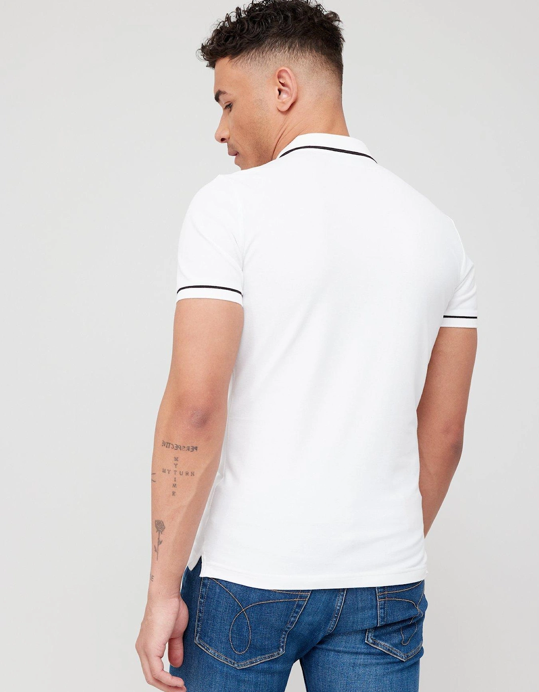 Tipping Slim Polo Shirt - White