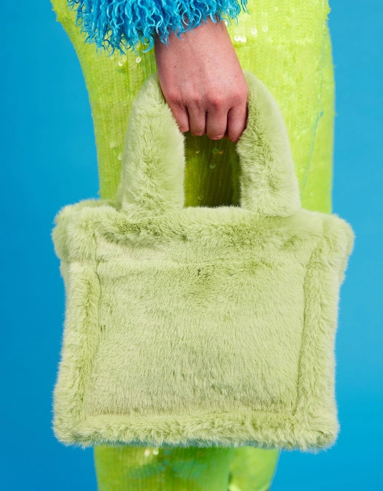 Lime Green Faux Fur Bag