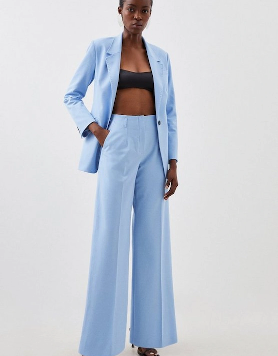 Tailored High Waisted Wide Leg Trousers, 5 of 4