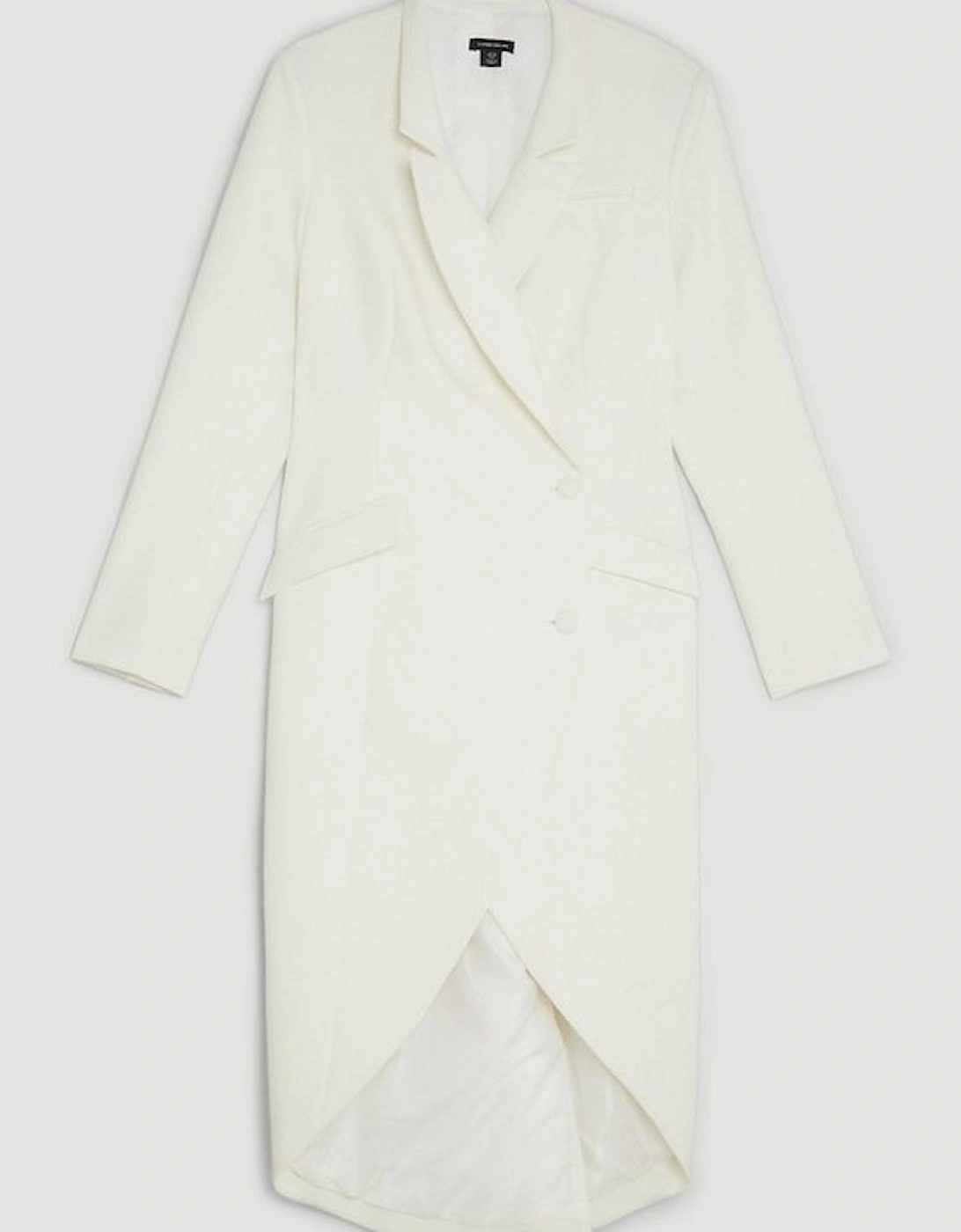 Compact Stretch Tailored Pocket Detail Tuxedo Blazer Dress