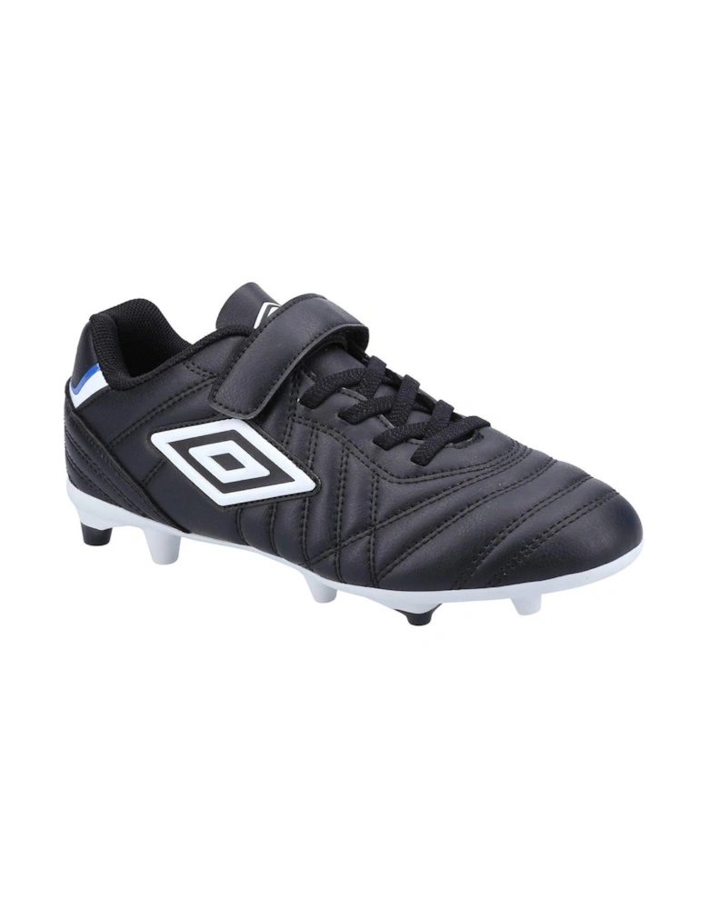 Junior Speciali Liga Firm Ground Velcro Football Boot - Black