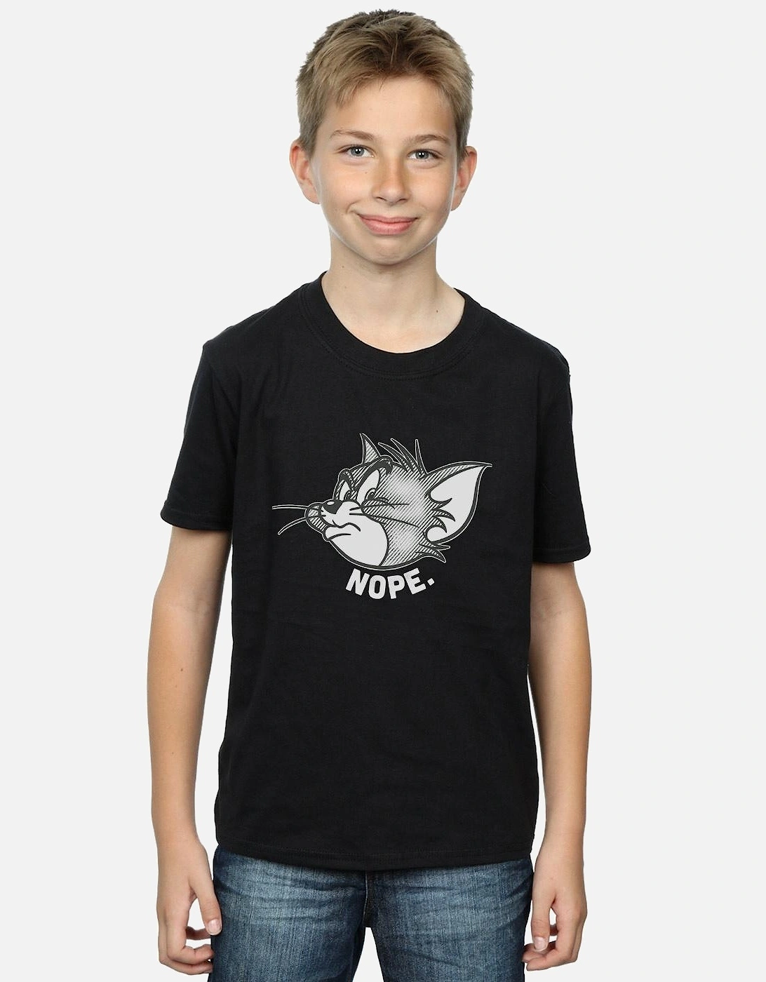 Tom and Jerry Boys Nope Face Cotton T-Shirt
