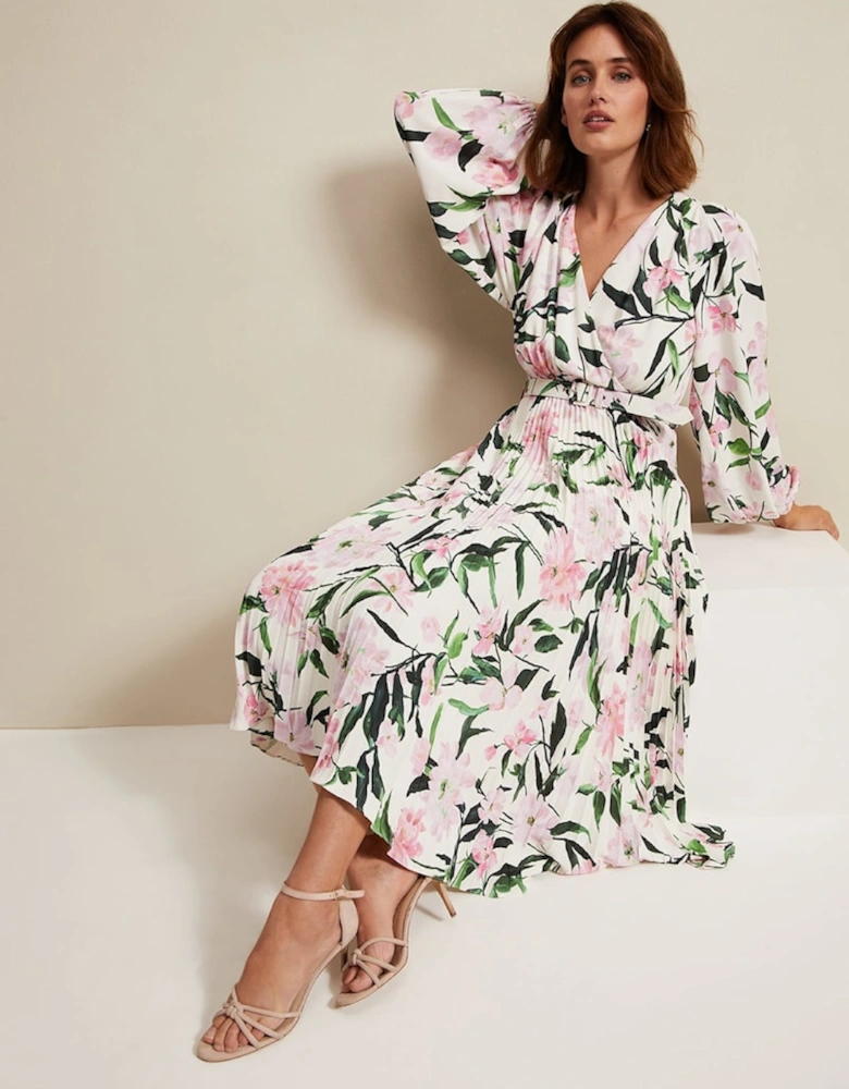 Penny Floral Pleat Midi Dress