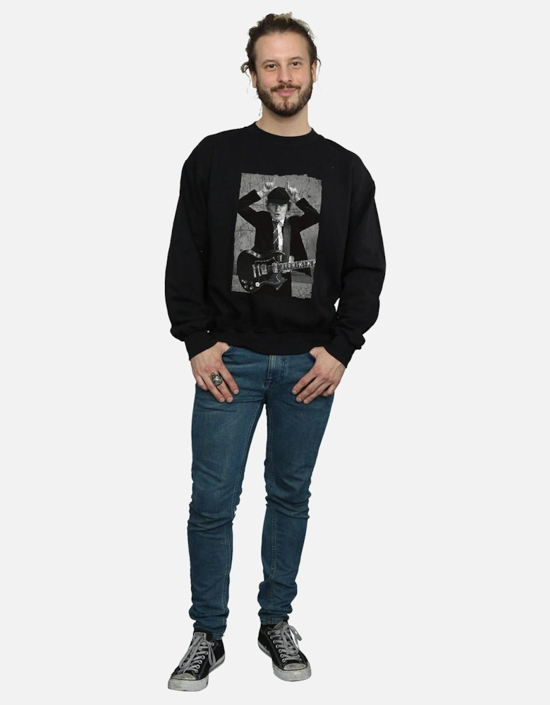 Mens Angus Young Distressed Photo Sweatshirt