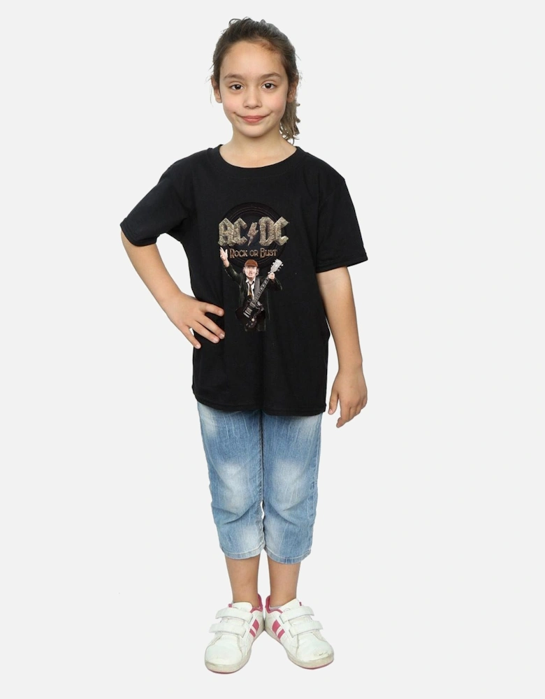 Girls Rock Or Bust Angus Young Cotton T-Shirt