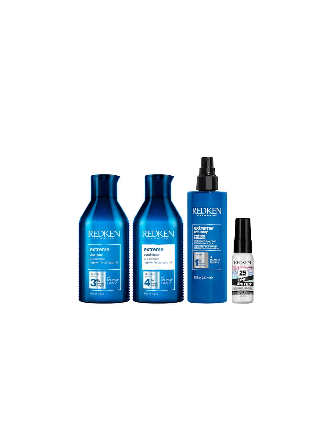 Extreme Shampoo 300ml, Conditioner 300ml, Anti Snap 250ml and One United 30ml Bundle for Damaged Hair (Worth £76.32), 2 of 1