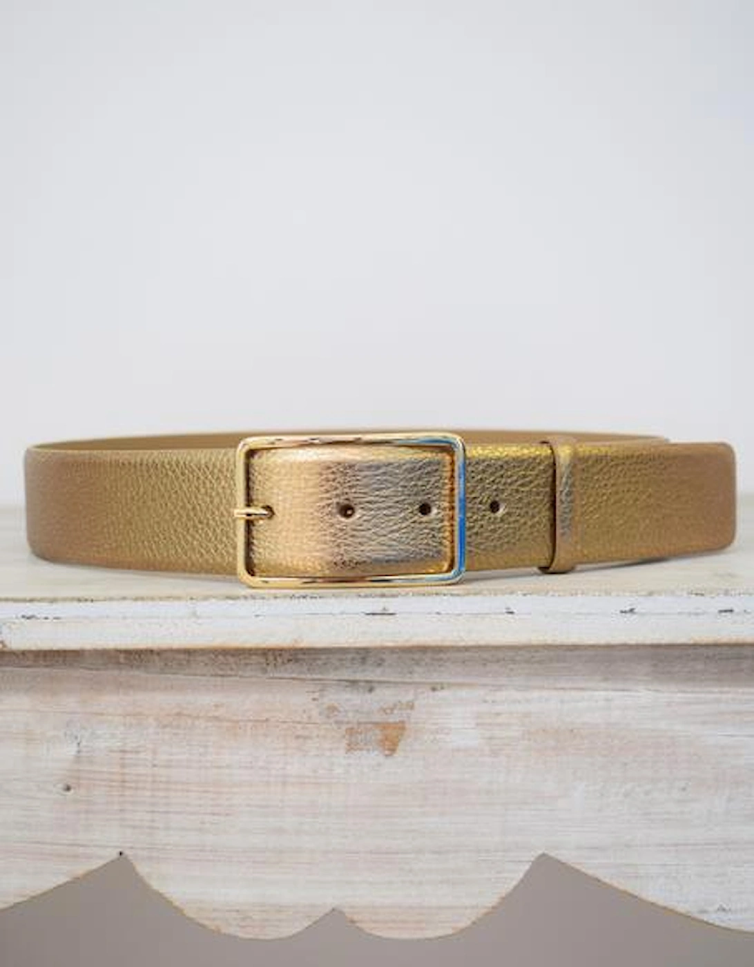 Gold belt with square buckle, 2 of 1