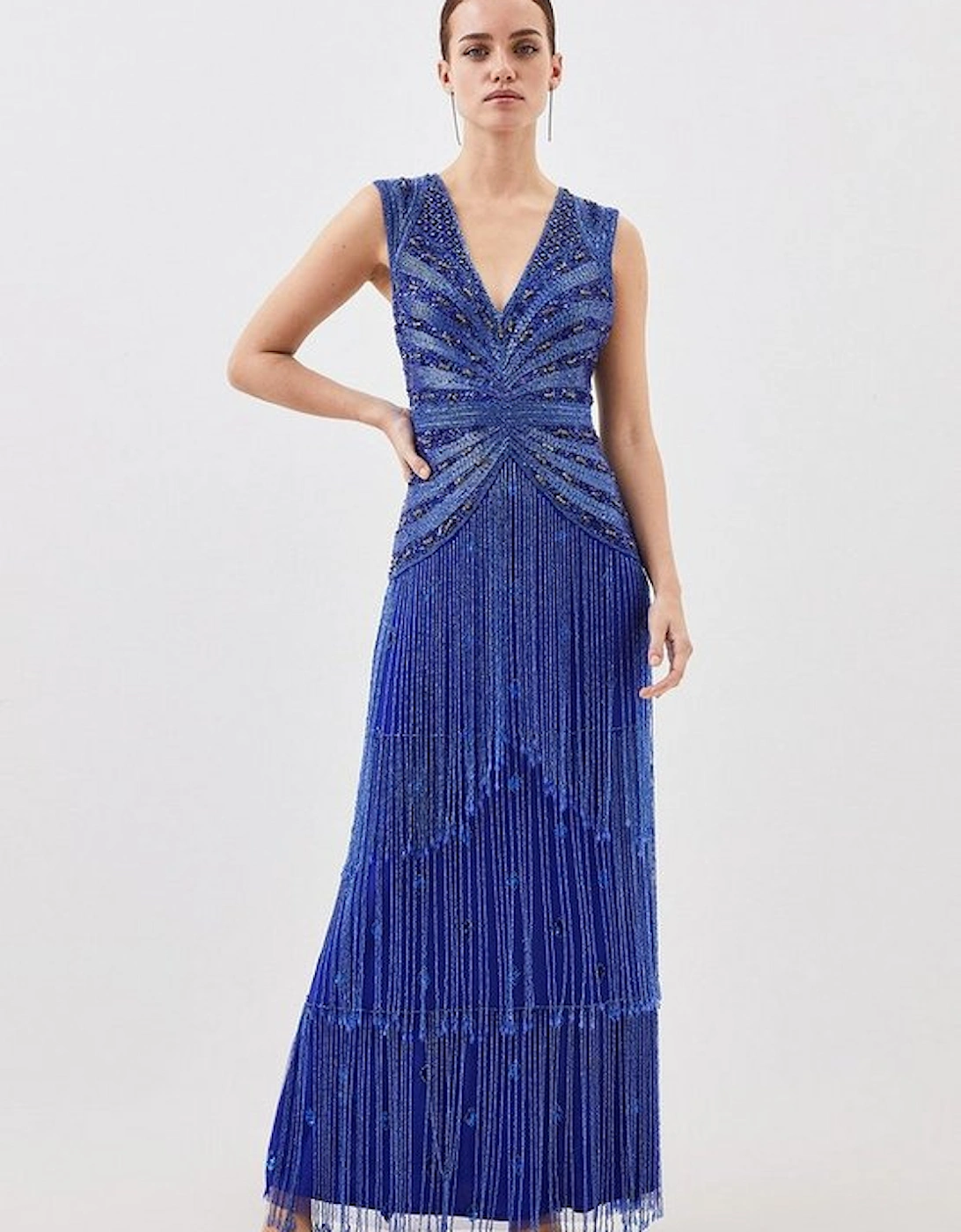 Petite Embellished Beaded Woven Maxi Dress, 5 of 4