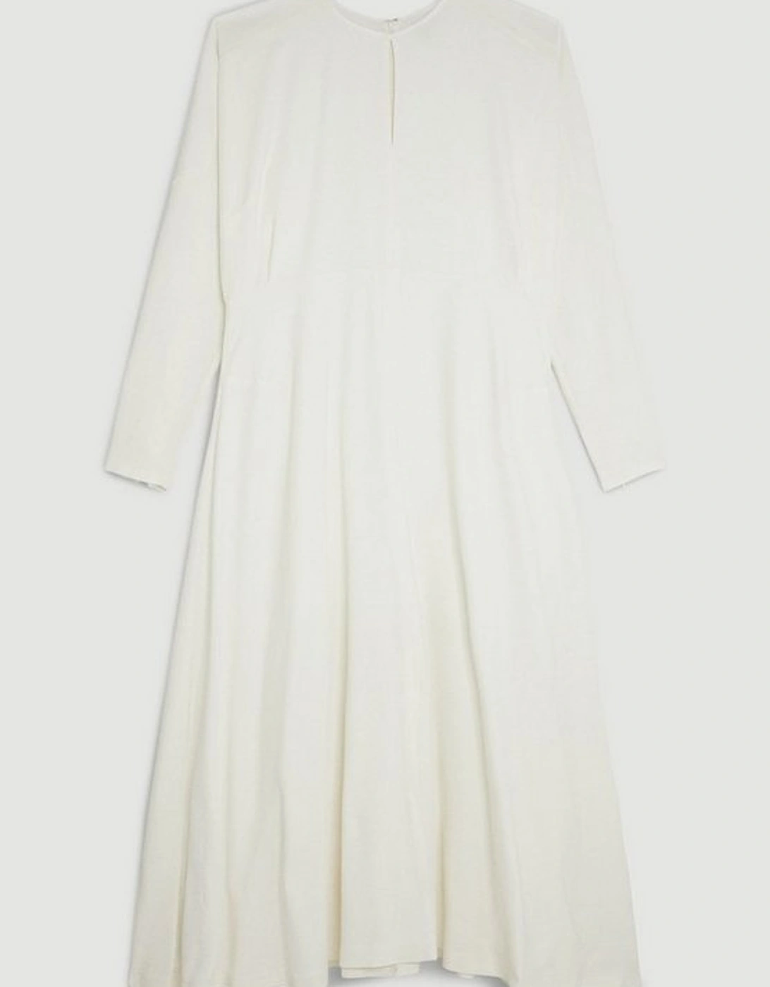 Plus Size Premium Viscose Crepe Long Sleeve Woven Midi Dress