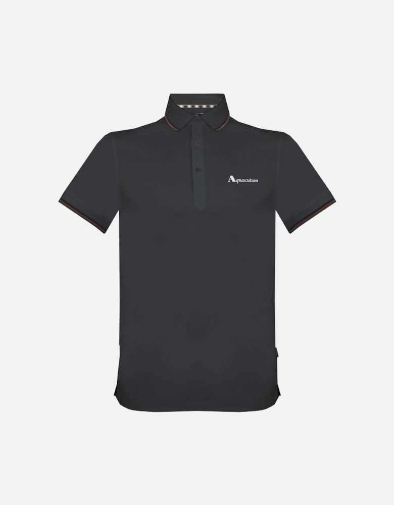 Brand Logo Black Polo Shirt