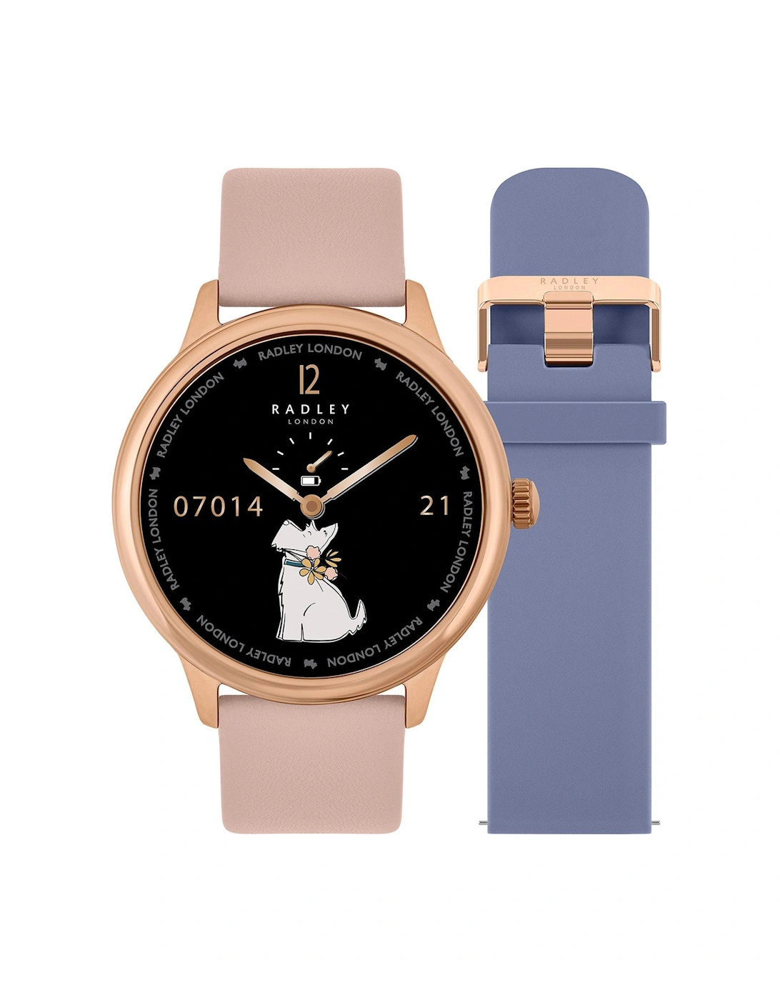 Series 19 Smart Calling Watch with interchangeable Cobweb leather and Denim Silicone Straps, 3 of 2