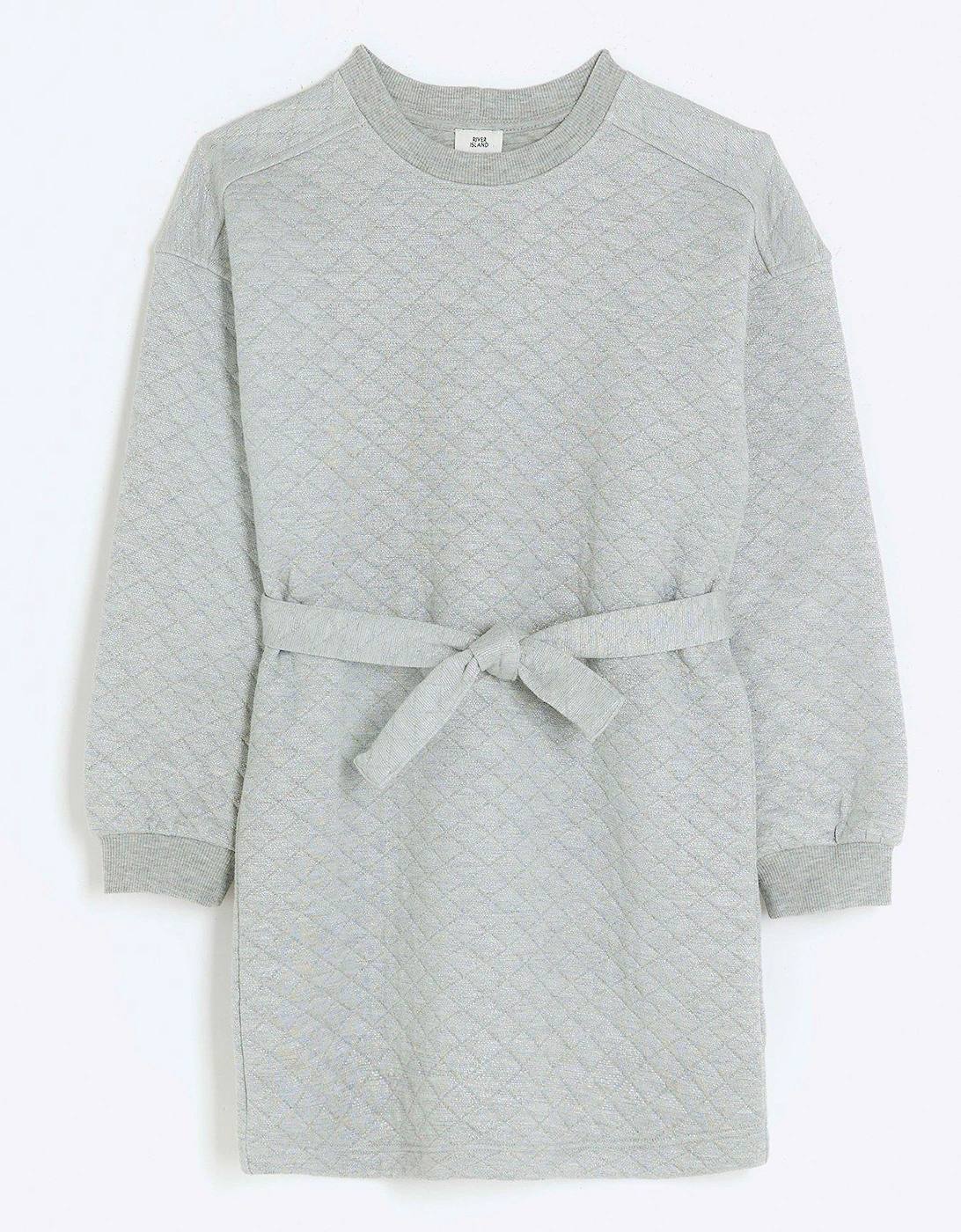 Girls Quilted Sweat Dress - Grey, 3 of 2