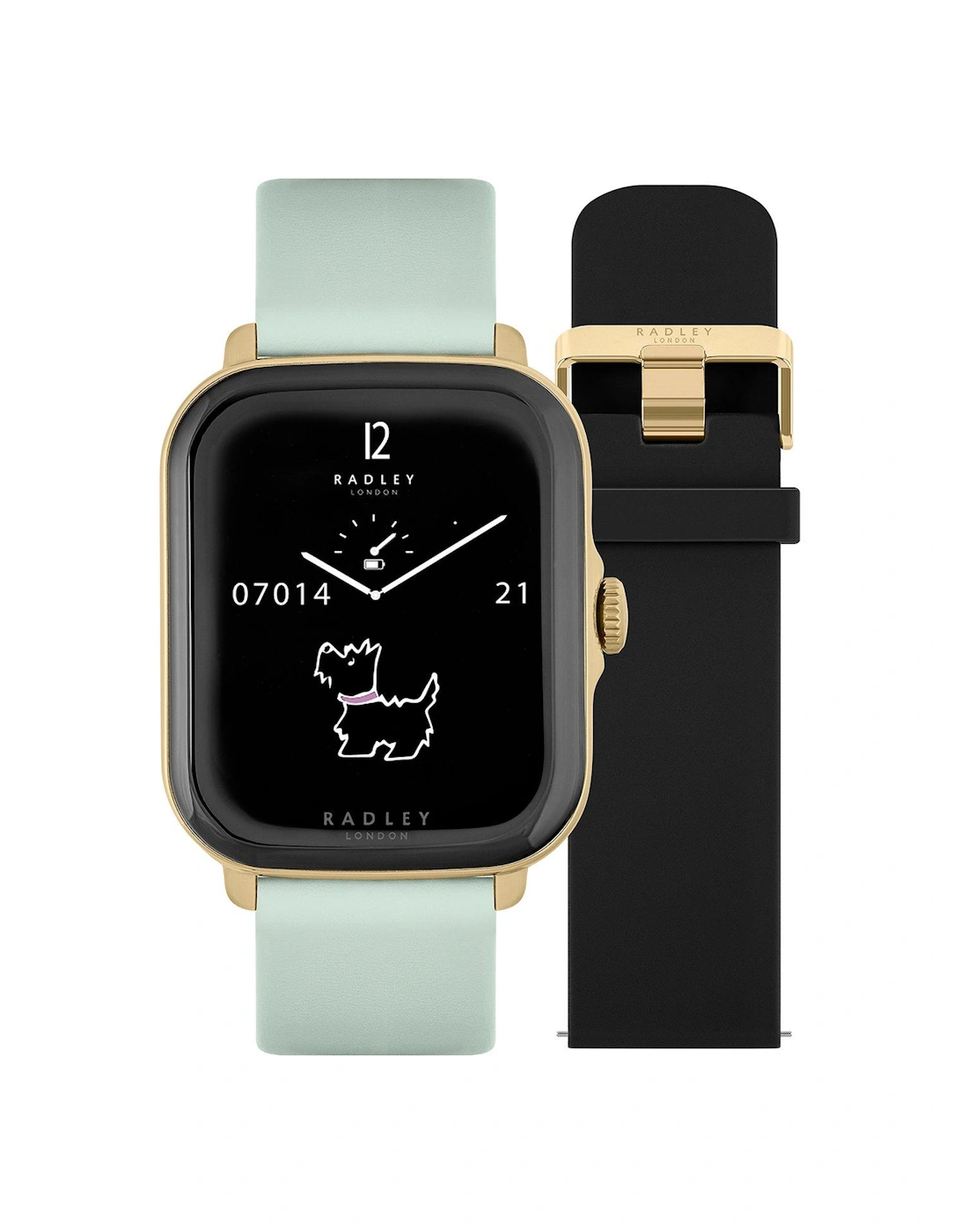Series 20 Smart Calling Watch with interchangeable Black Silicone and Eucalyptus Leather Straps, 3 of 2