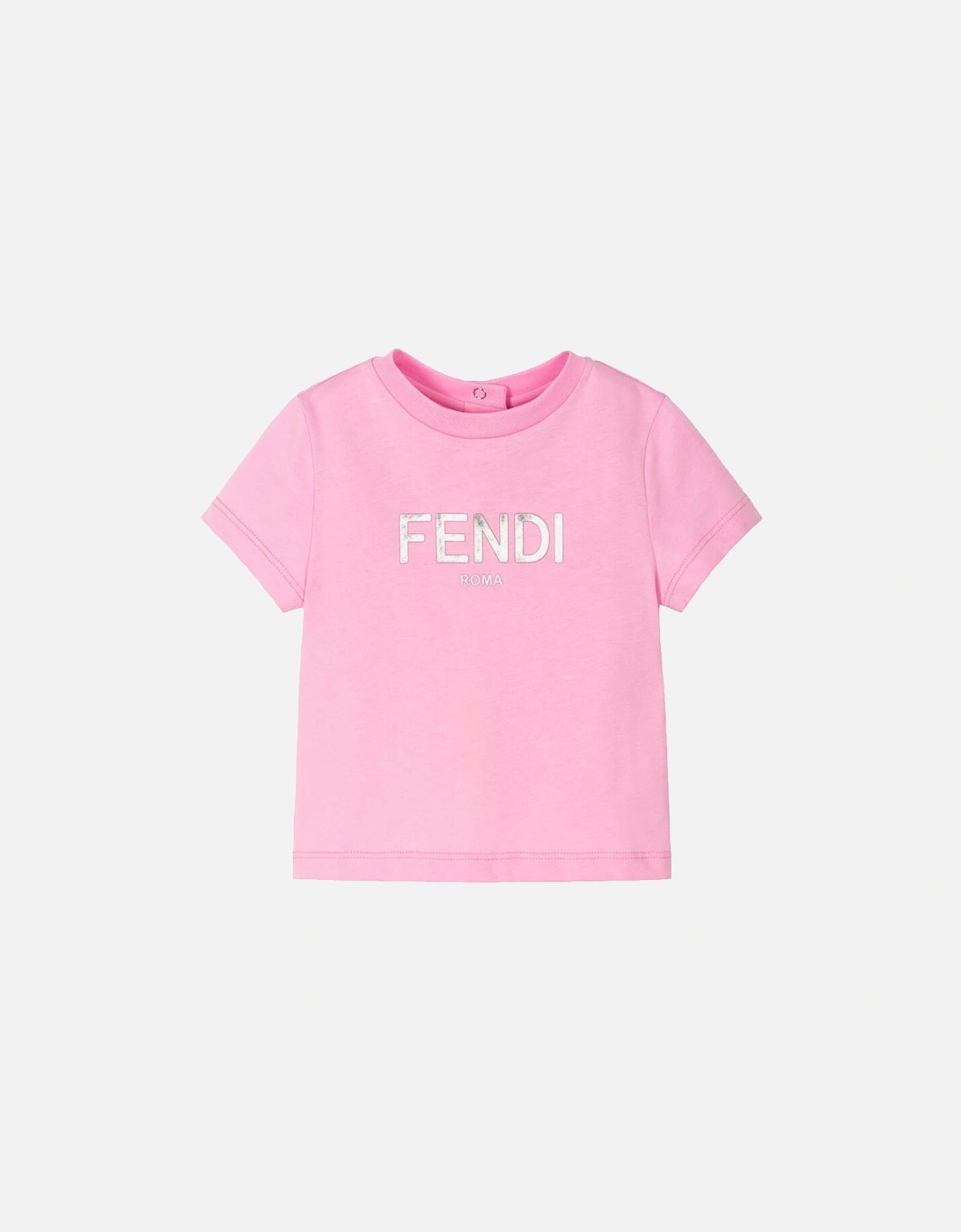 Baby Girls Logo Print T-shirt Pink, 2 of 1