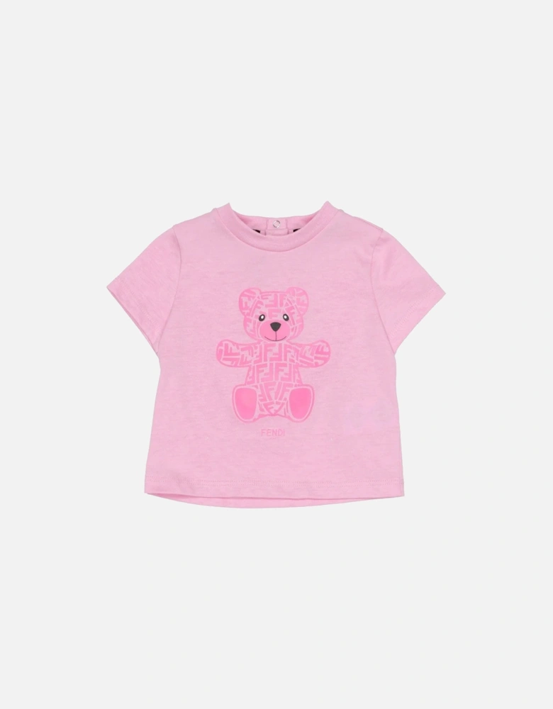 Baby Girls Teddy Bear T-shirt Pimk