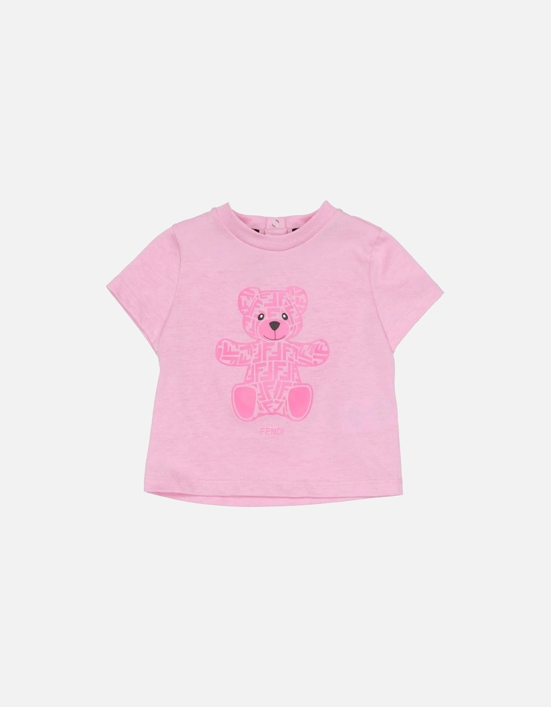Baby Girls Teddy Bear T-shirt Pimk, 3 of 2