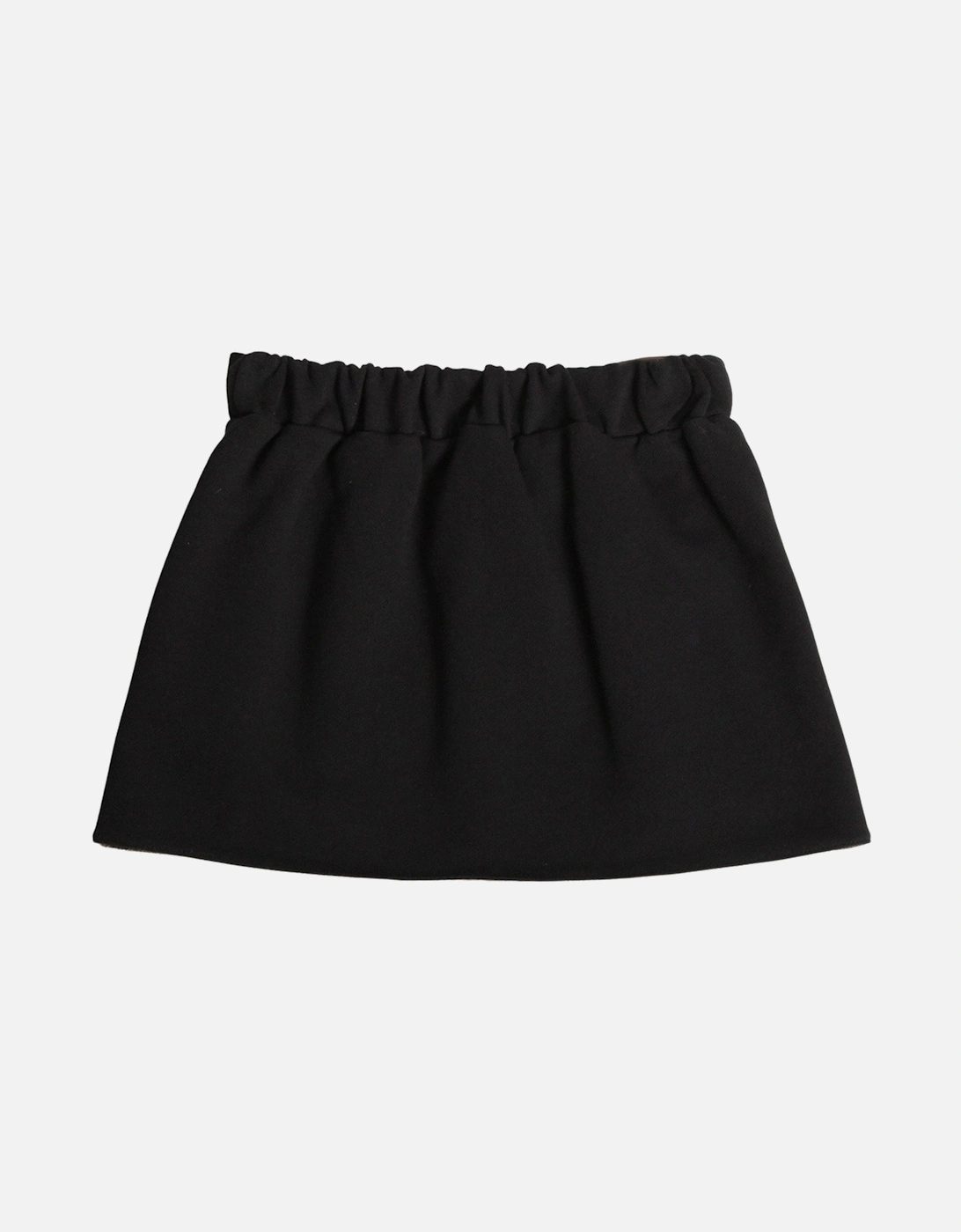 Girls Reversible Black & Monogram Print Skirt