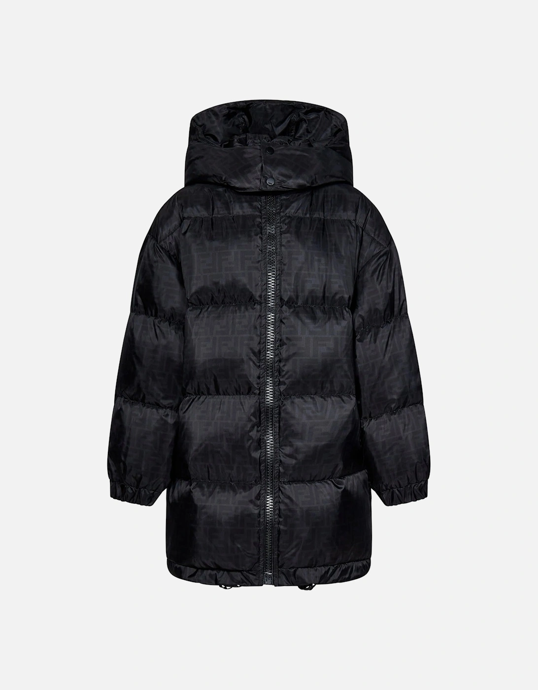 Kids Unisex FF Print All Over Down Padded Jacket Black, 4 of 3