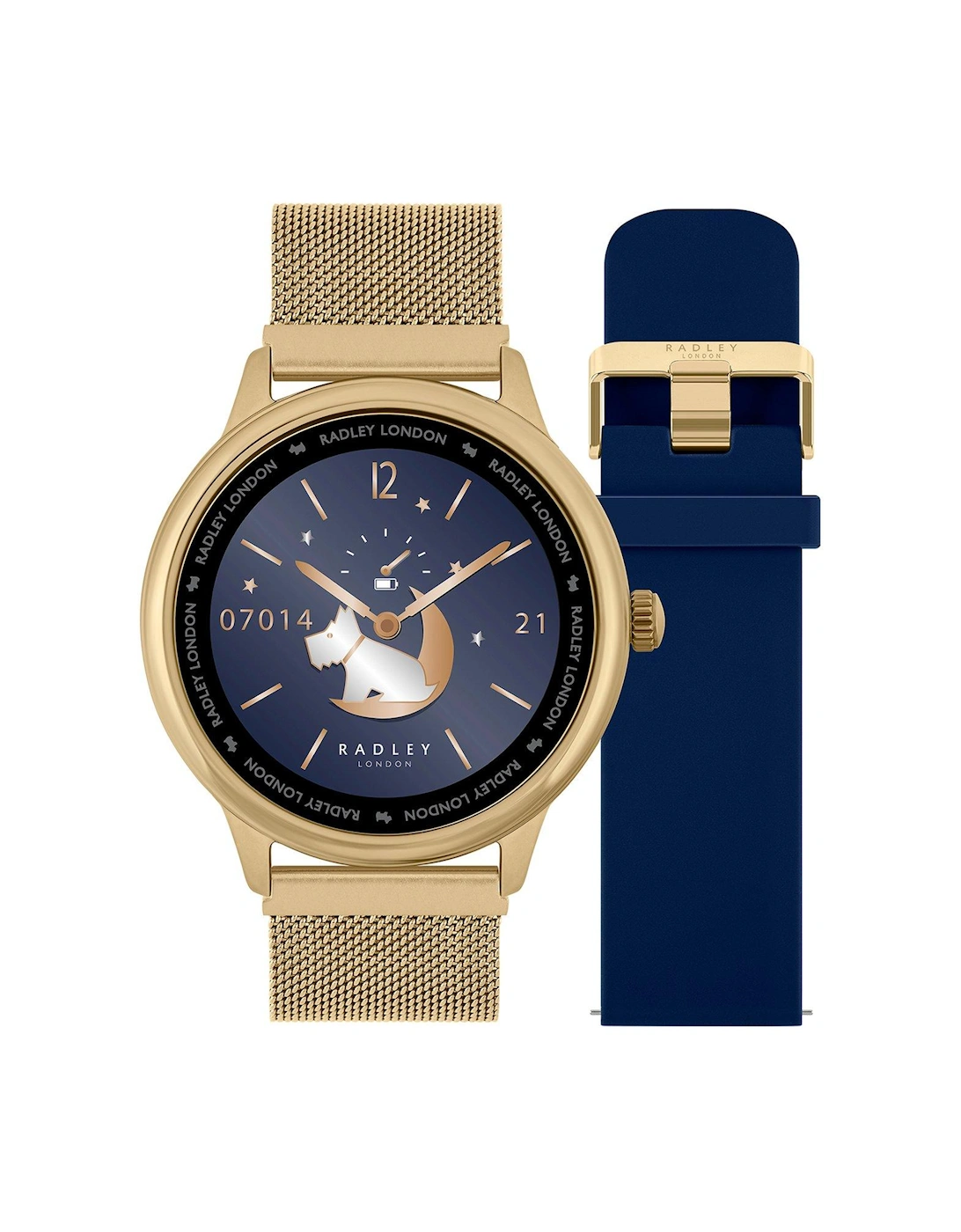 Series 19 Smart Calling Watch with interchangeable Cobweb Gold Mesh and Ink Silicone Straps, 3 of 2