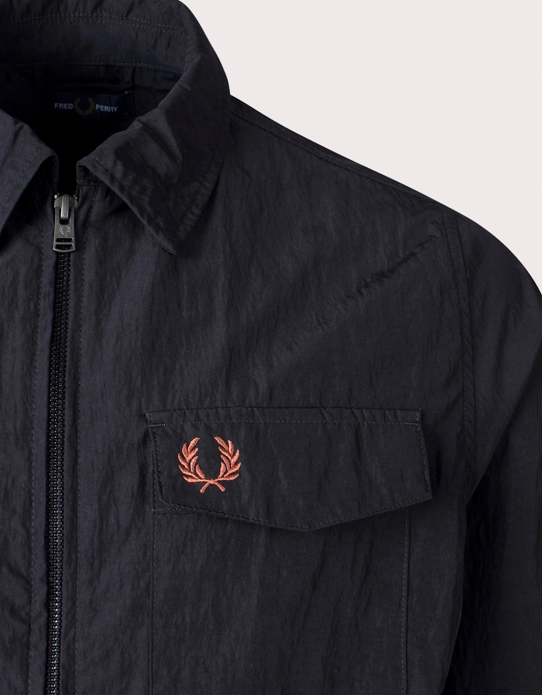 Zip Through Lightweight Textured Overshirt