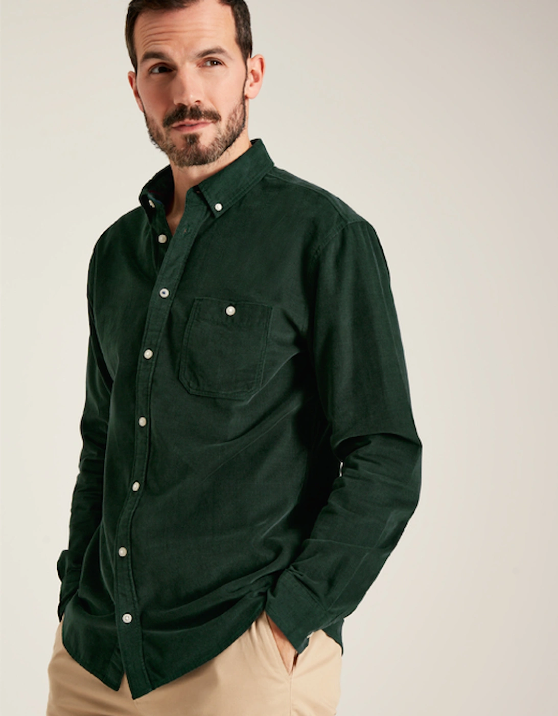 Men's Miller Classic Fit Cord Shirt Green, 8 of 7