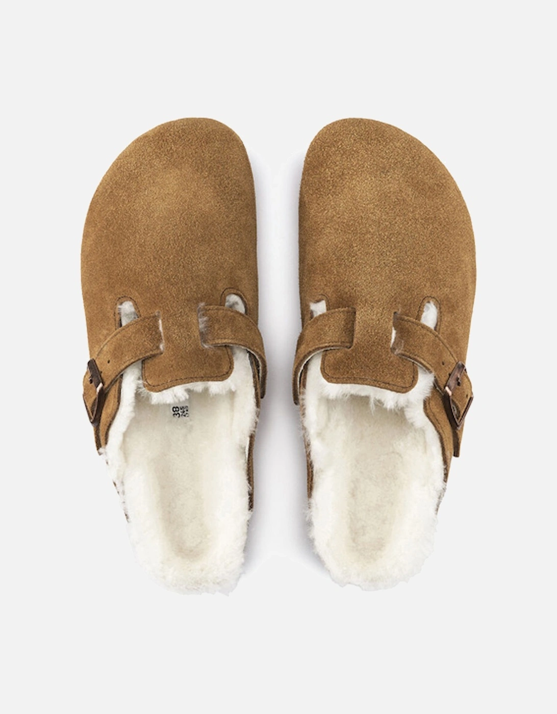 Birkenstock Boston Shearling Suede Leather Clogs Mink