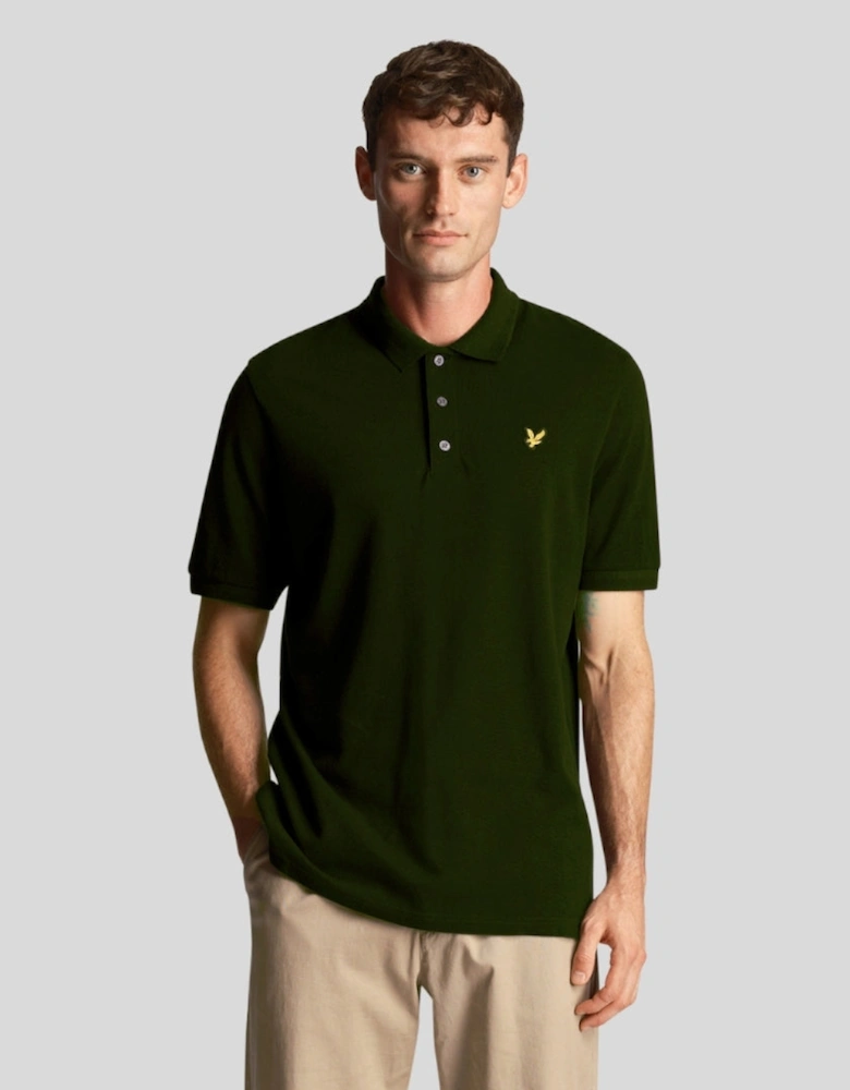 Lyle & Scott Textured Tipped Wilton Green Polo Shirt