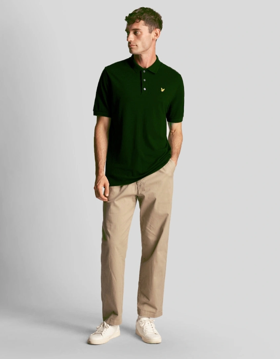 Lyle & Scott Textured Tipped Wilton Green Polo Shirt