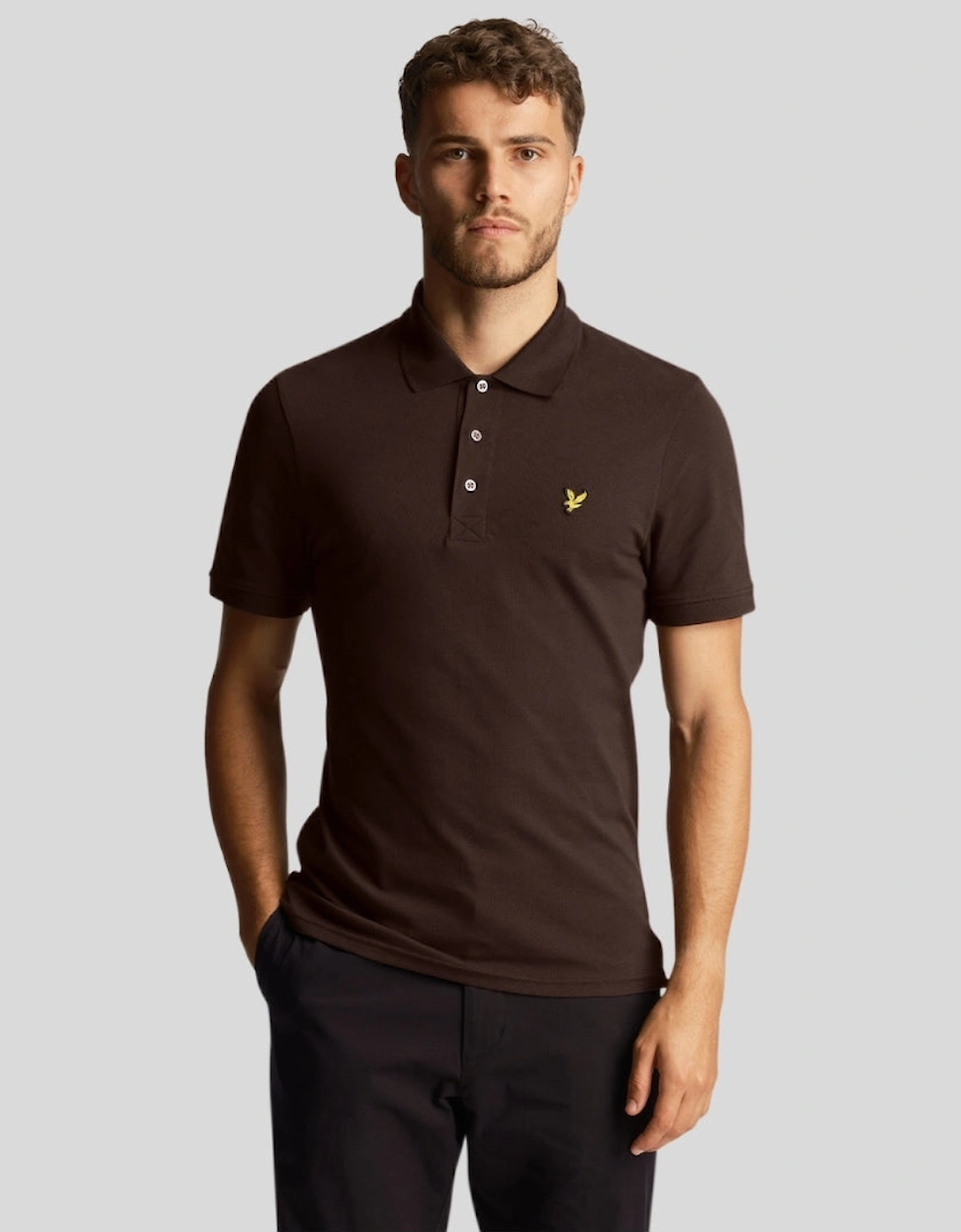 Lyle & Scott Branded Chest Logo Sediment Polo Shirt