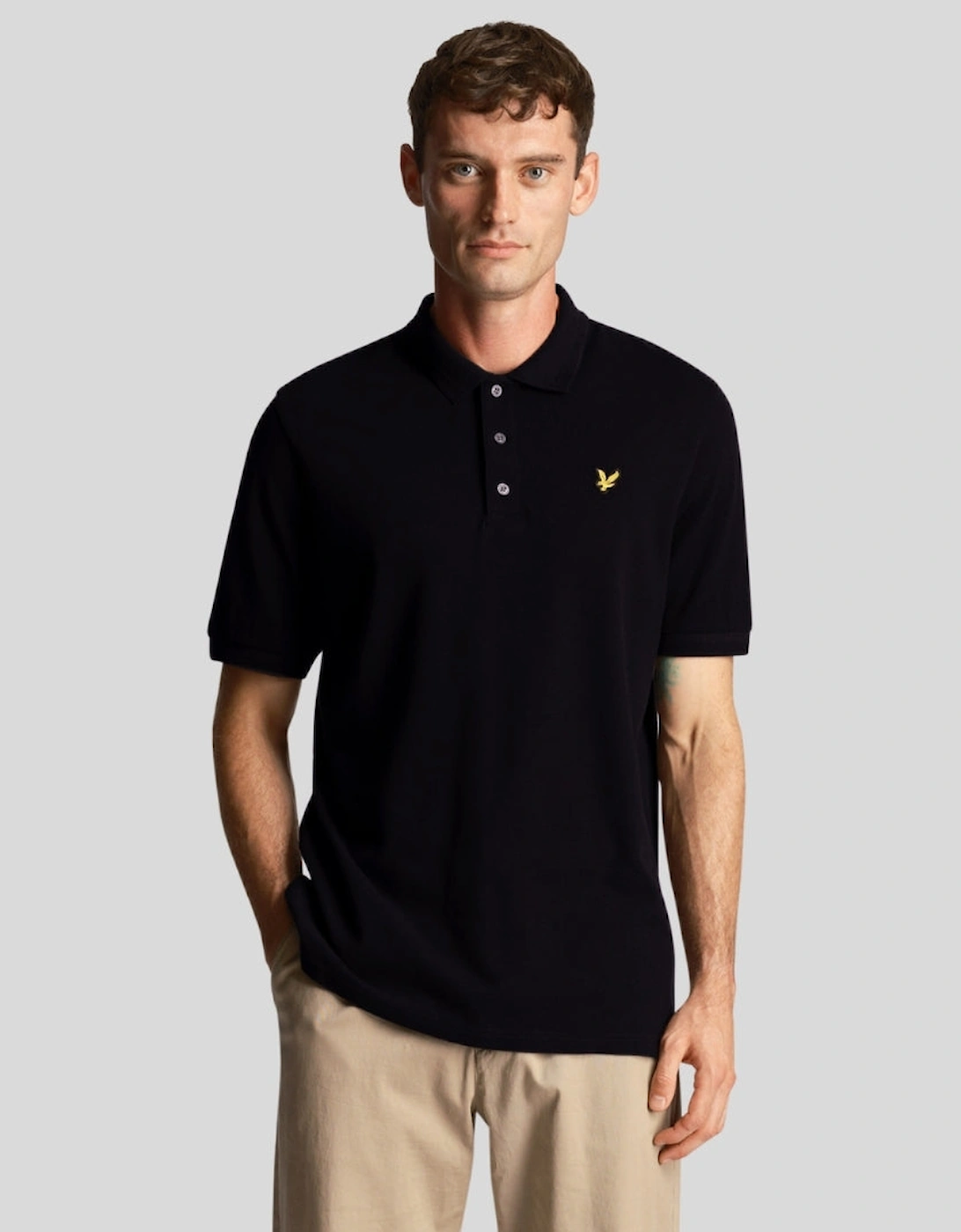 Lyle & Scott Textured Tipped Black Polo Shirt, 5 of 4