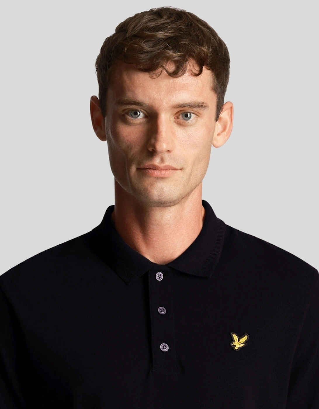 Lyle & Scott Textured Tipped Black Polo Shirt