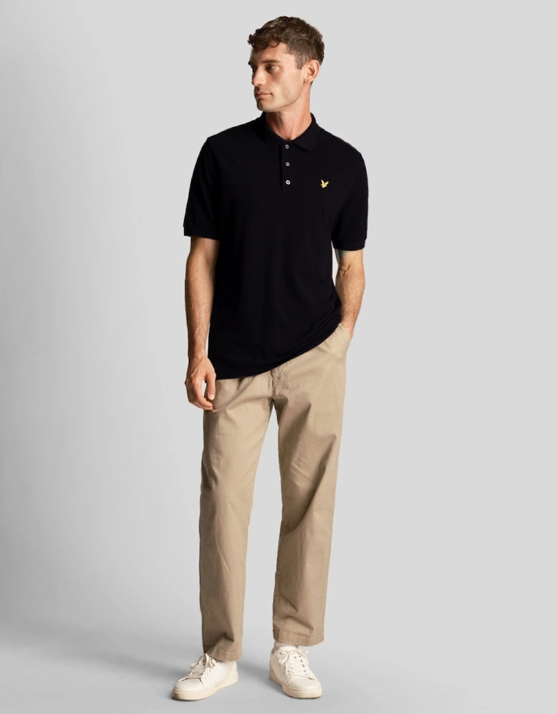 Lyle & Scott Textured Tipped Black Polo Shirt