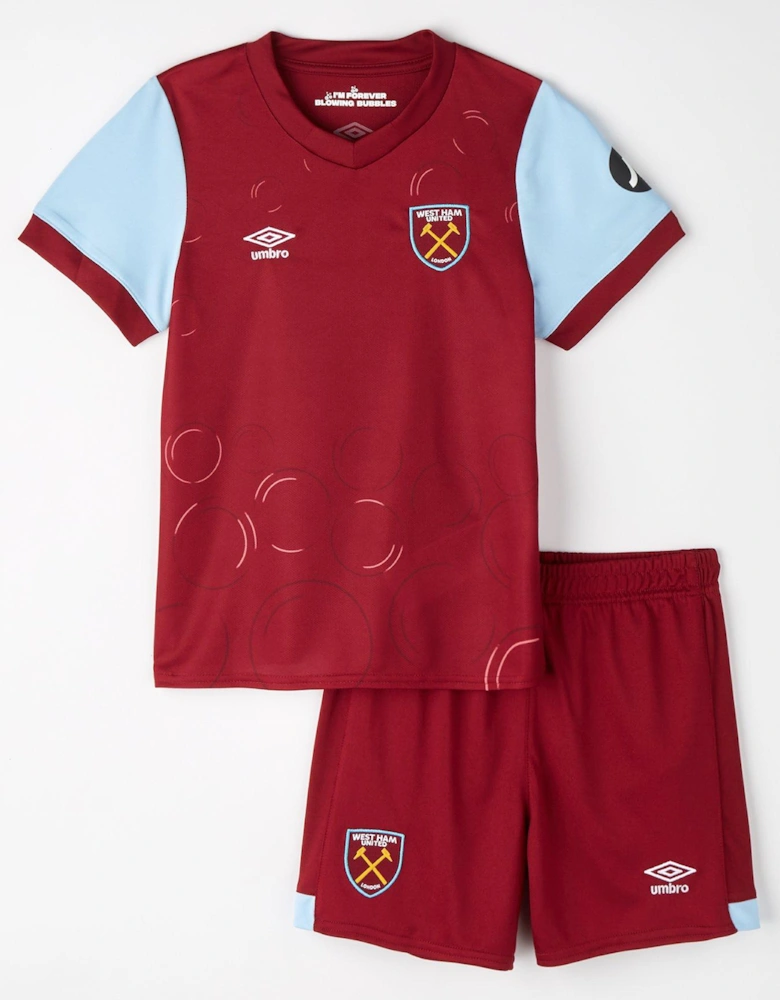 Junior West Ham Home Infant Shirt and Shorts Football Kit - Red