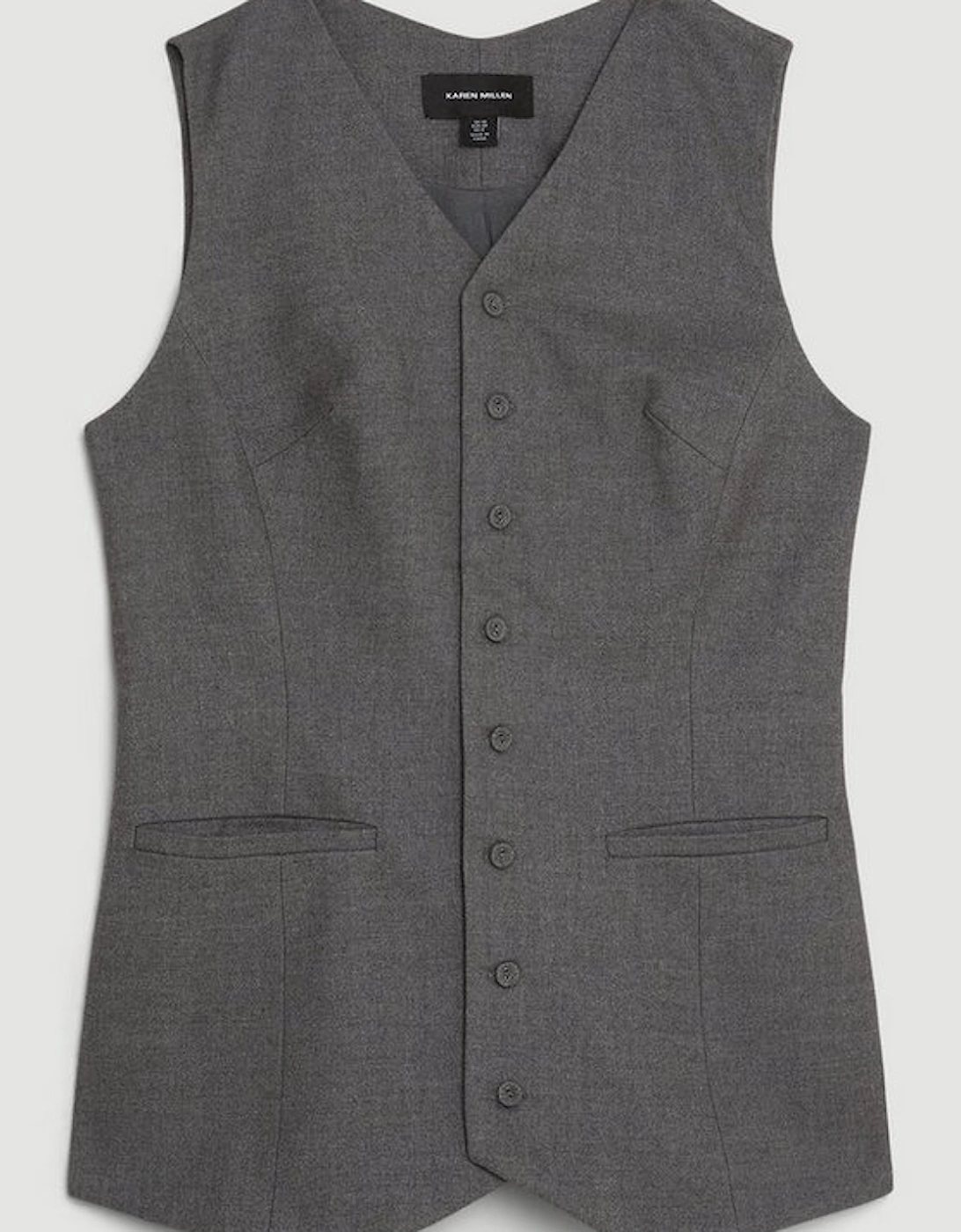 Grey Marl Woven Wool Mix Waistcoat