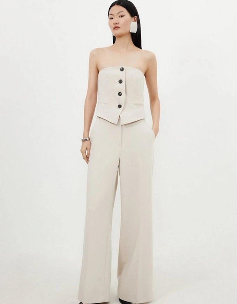 Tailored Bandeau Button Detail Jumpsuit