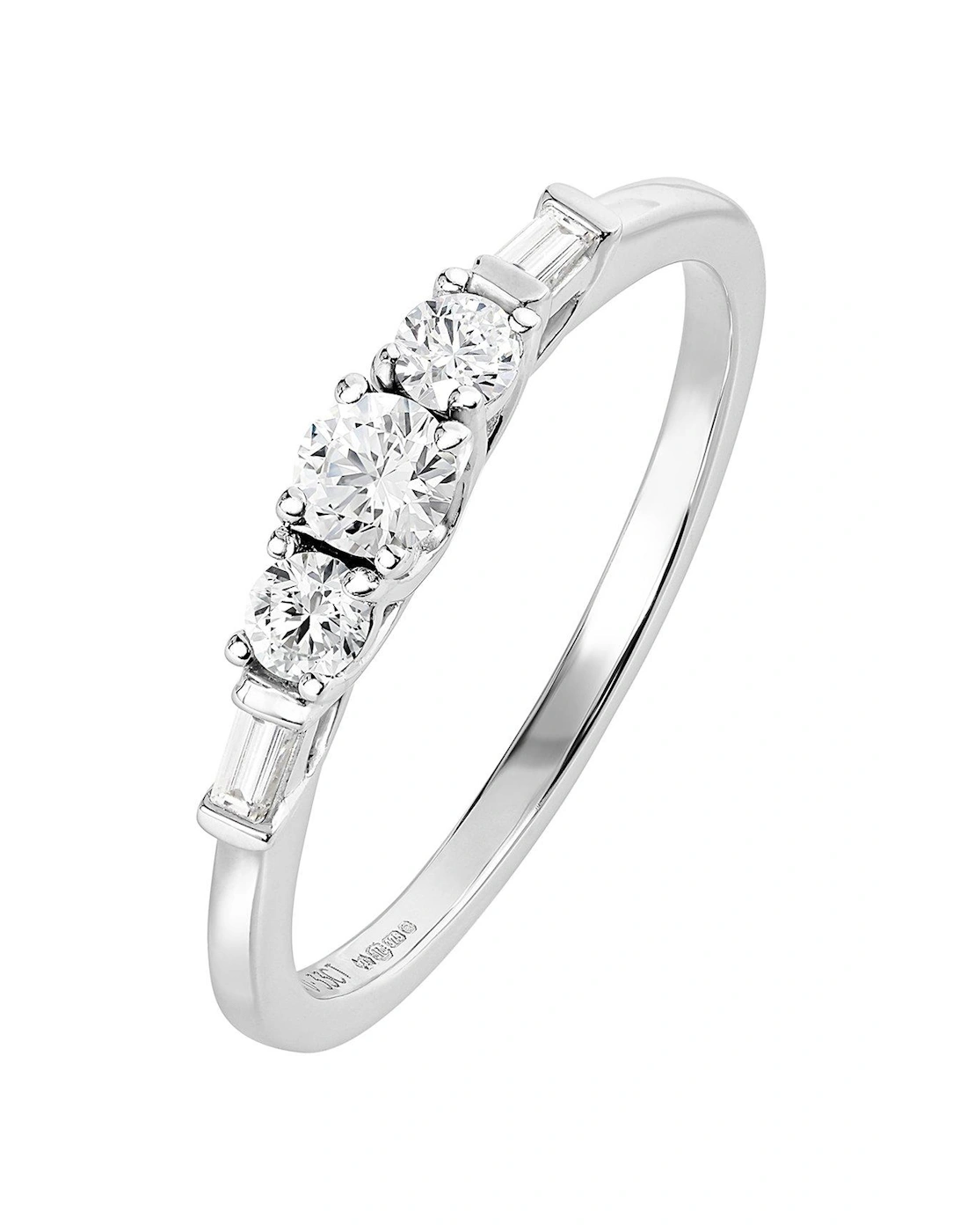 9ct White Gold 0.33ct Natural Diamond Five-Stone Ring, 2 of 1