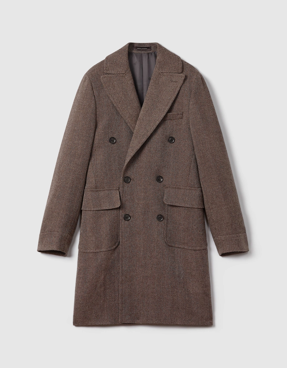 Oscar Jacobson Slim Fit Wool Double Breasted Coat, 2 of 1