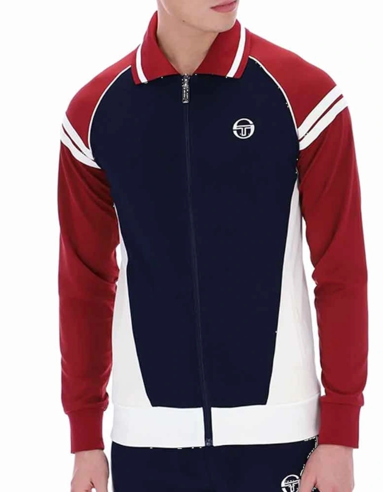 New Ascot Track Top - Navy Claret