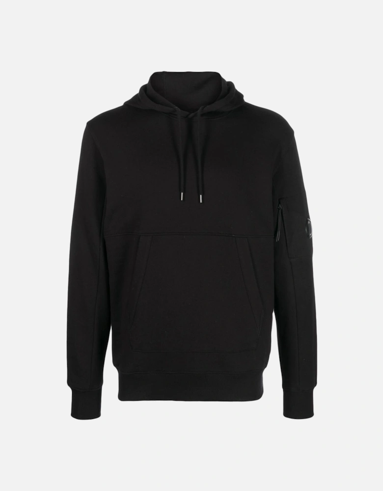 C.P.Company diagonal raised fleece hoodie black