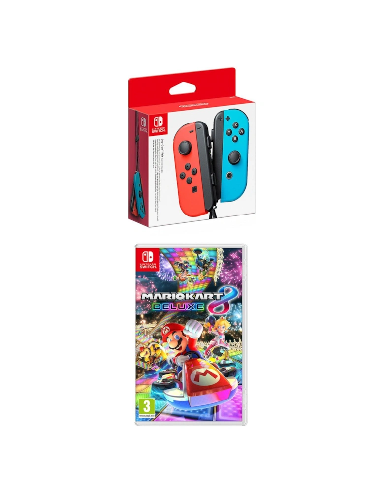 Switch Neon Red / Neon Blue Joy-Con Twin Pack & Mario Kart 8