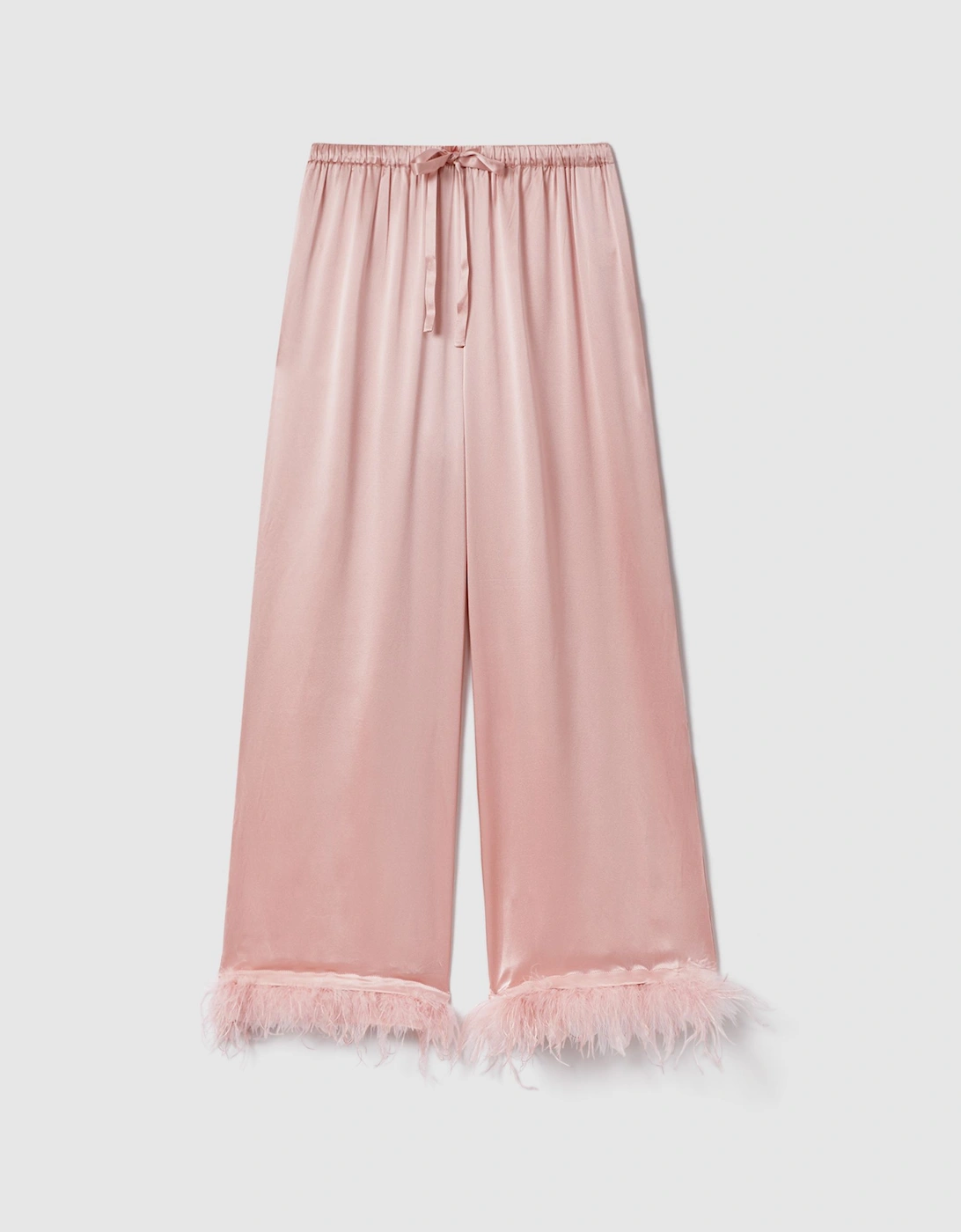 Maison Essentiele Silk Feather Trim Pyjama Bottoms, 2 of 1