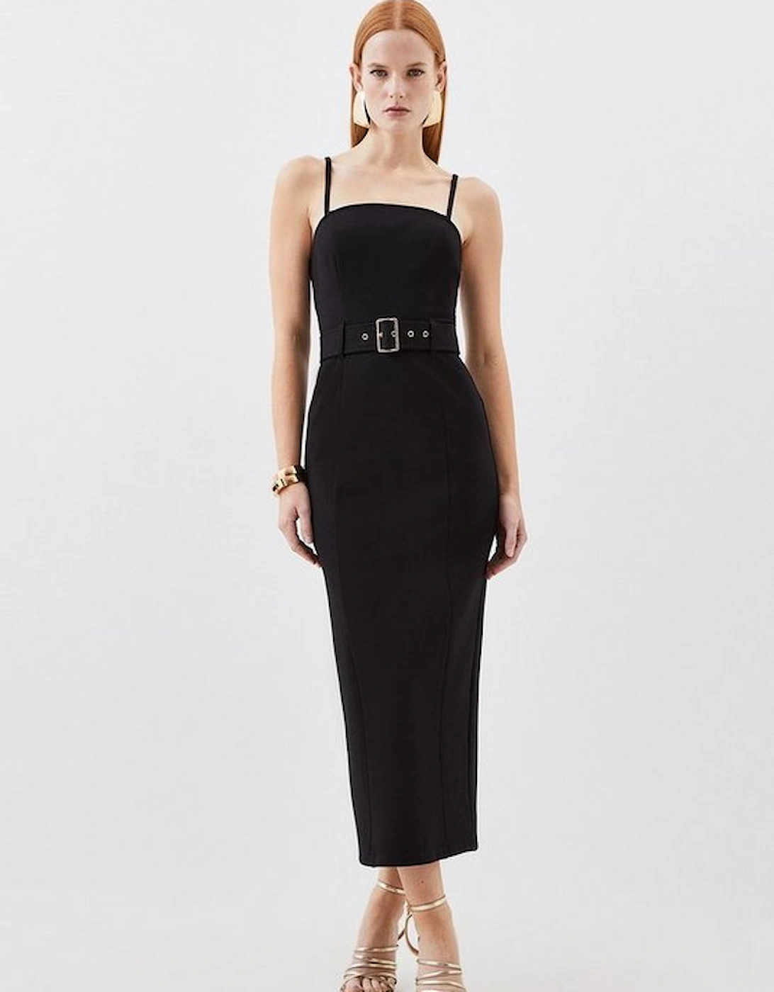 Jersey Ponte Belted Maxi Dress, 5 of 4
