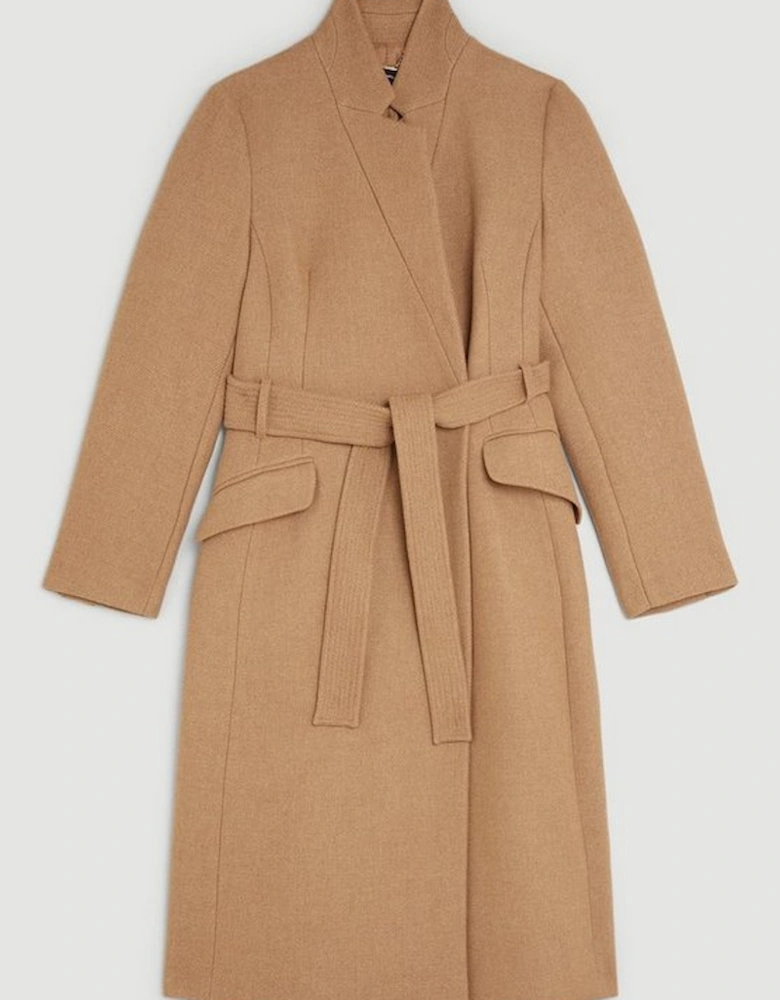 Italian Manteco Wool Forever Notch Neck Midi Coat