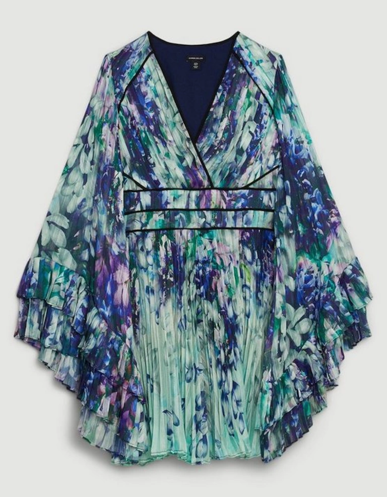 Floral Drama Kimono Woven Midi Dress