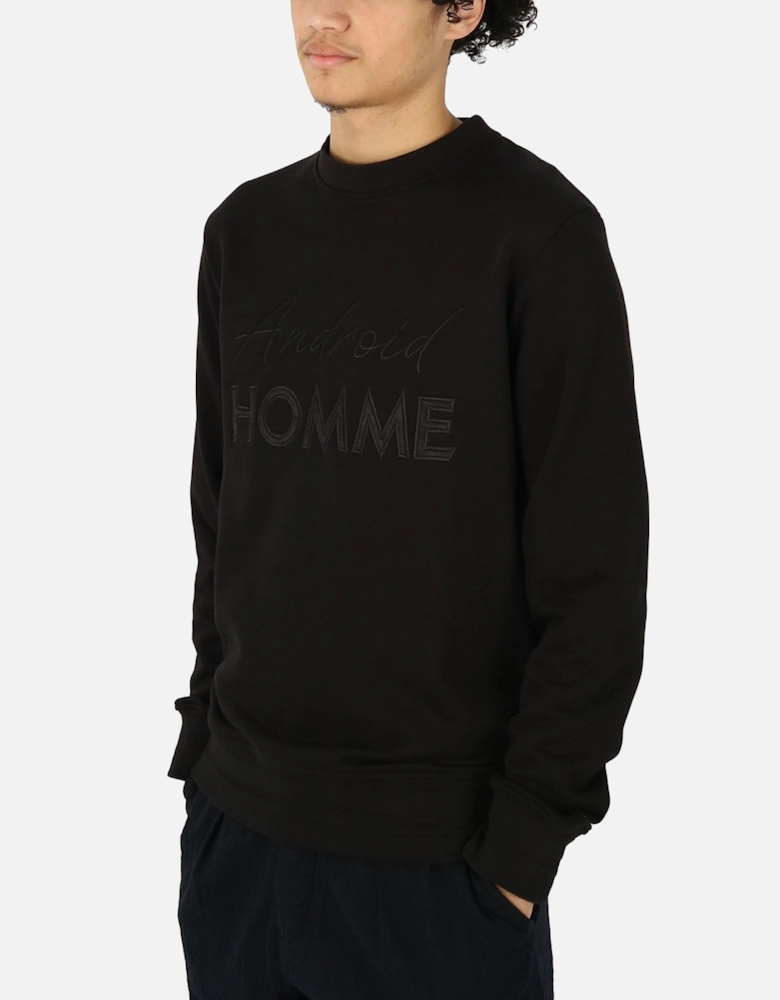 Embroidered Logo Black Sweatshirt