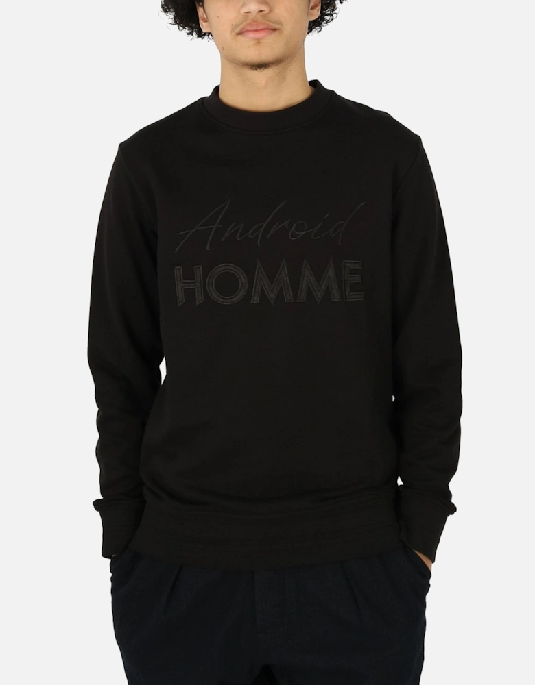 Embroidered Logo Black Sweatshirt